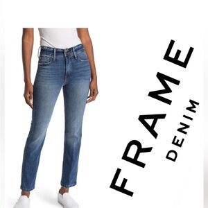 Frame Heritage Le Sylvie Slender Straight Leg Jeans Bowie blue
